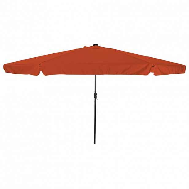 vidaXL Zahradní slunečník 395 x 395 x 245 cm Polyester Kulatý Cihlová