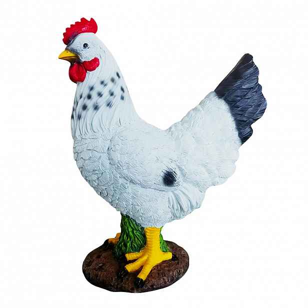 Relaxdays FIGURKA Barevná slepice polyresin odolná vůči počasí