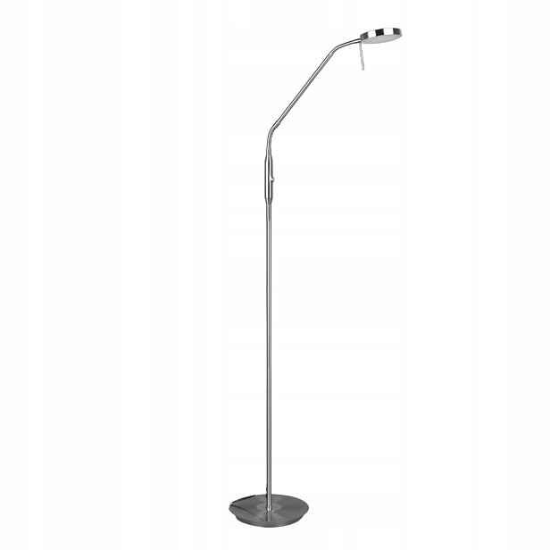Stojací Led lampa 12W Trio Monza stříbrná, stmívatelná, 1400 lm