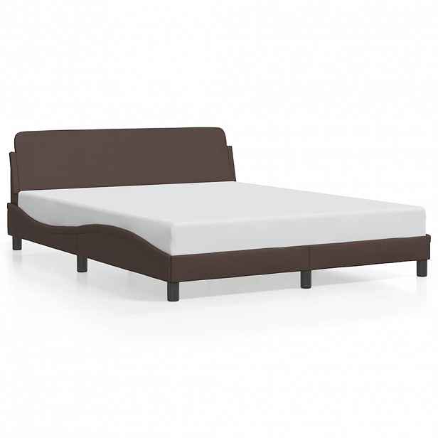 vidaXL Rám postele Dover hnědý 160x200 cm umělá kůže