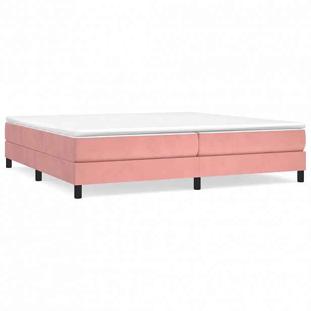 vidaXL Rám postele s boxspringem růžový 200 x 200 cm samet