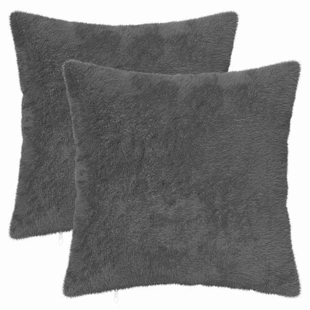 vidaXL Povlak na polštář 2 ks HEERLEN Tmavě šedá 35 x 35 cm