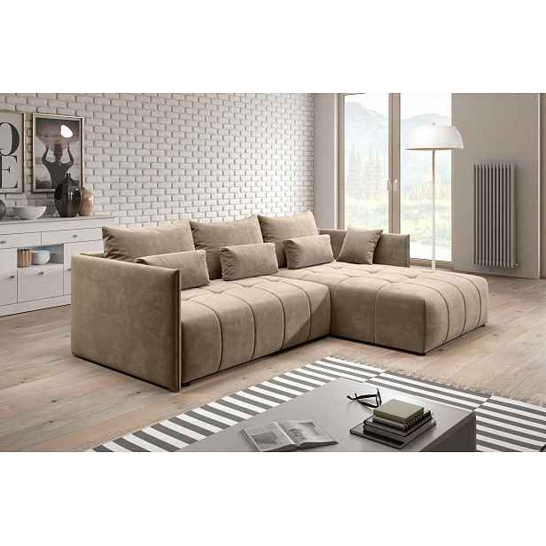 Designová sedací souprava ILONIE - světle hnědá