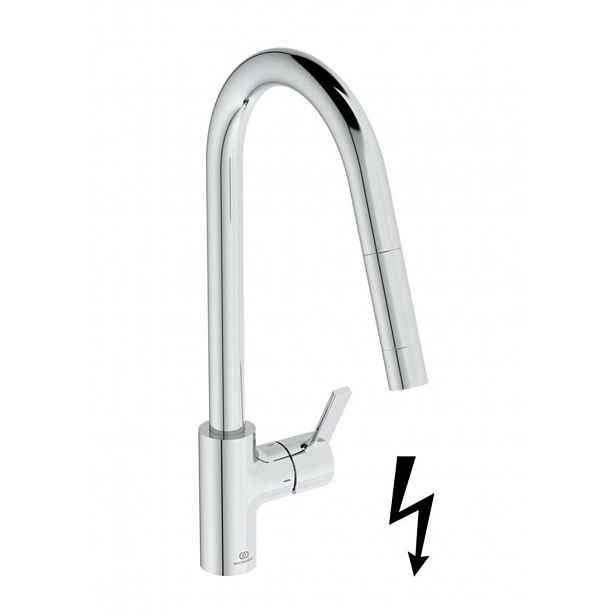 Ideal Standard Gusto - Dřezová baterie s výsuvnou koncovkou, chrom BD415AA