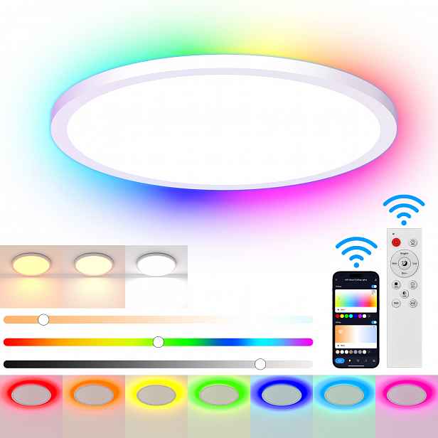 Inteligentní Stropní Svítidlo 30 cm Bluetooth Rgb 2400 ml 30 W Dálkový Ovladač Aplikace