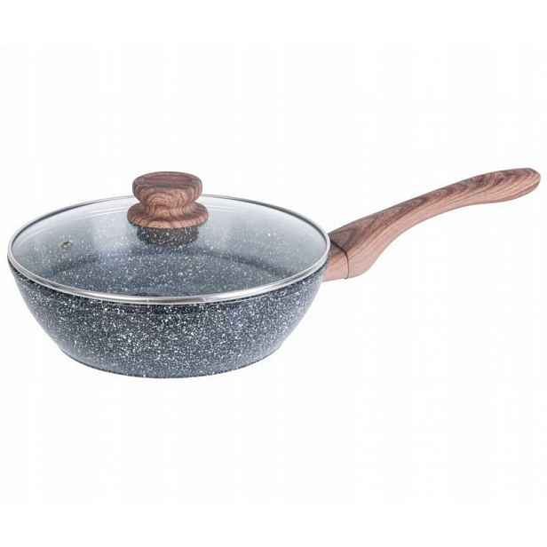 Kinghoff Granitový Wok Pánev 24 CM Granit Wood Pro Vysokou Kuchyni