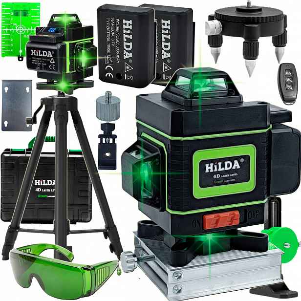 Laserová Vodováha 360 Rovinná Hilda 4D Laserový Křížový Stativ 1,6