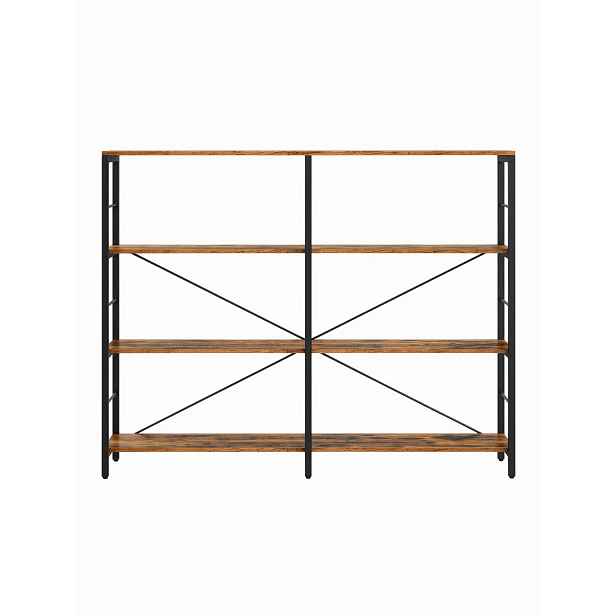 Regál na knihy skříňka s policemi 4 police 120x30x109,4 cm hnědo-černý