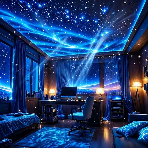 TEMU Sada 3 ks Aurora Meteor lampy a dálkového ovládání bez baterií a datového kabelu. Romantické Aurora Galaxy hvězdné noční světlo, LED Aurora