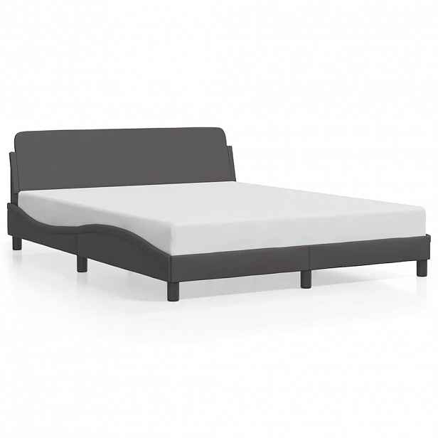 vidaXL Rám postele Dover šedý 160x200 cm umělá kůže