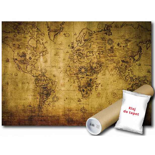 Vinylová Fototapeta Mapa Vintage Retro 152x104