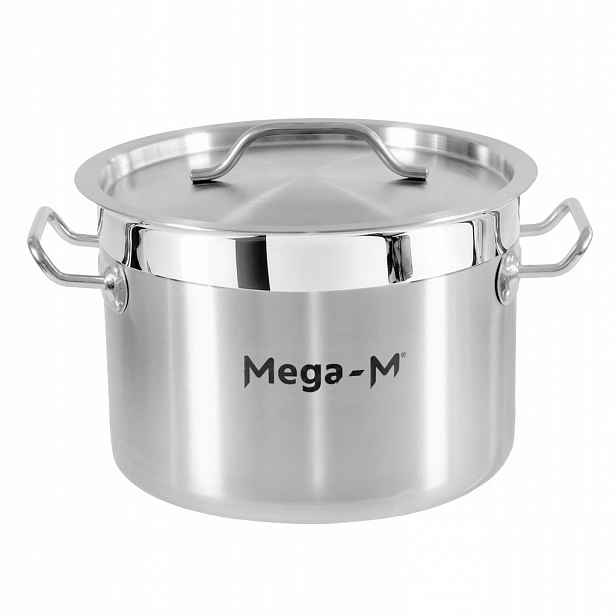 Hrnec z nerezové oceli s poklicí 9 l, průměr 25 cm, střední Mega-M Pro