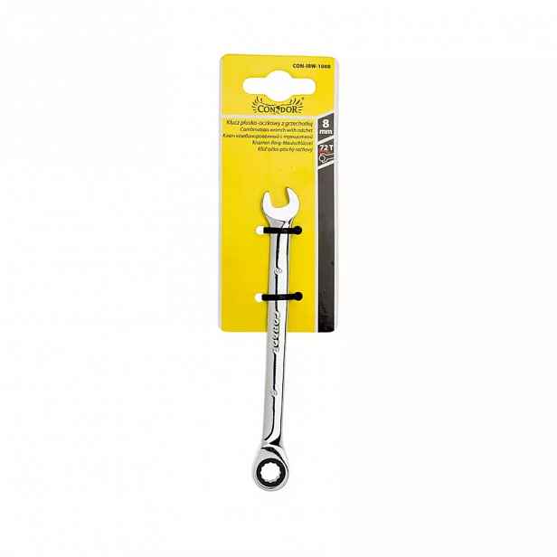 Očkoplochý klíč s řehtačkou 8 mm, 72T CON-IRW-1008