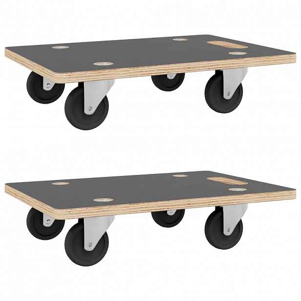 vidaXL Přepravní vozíky 2 ks obdélníkové 80 x 55 x 11,5 cm 250 kg