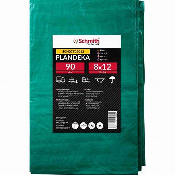 Krycí plachta zpevněná proti vodě 90 g/m² 8x12 m Uv Schmith