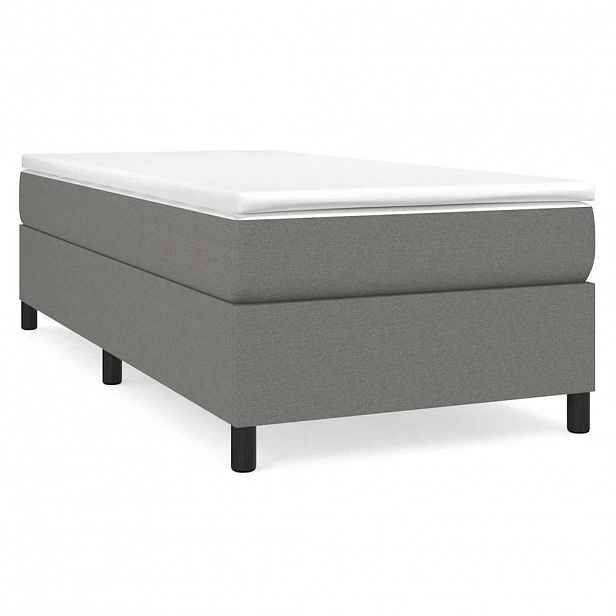 vidaXL Rám postele s boxspringem tmavě šedá 80 x 200 cm textil