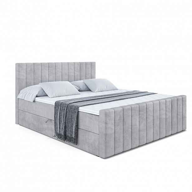 ALTDECOR AMERICKÁ postel EDITA-Z – 200 x 200 cm – H4 – světle šedá