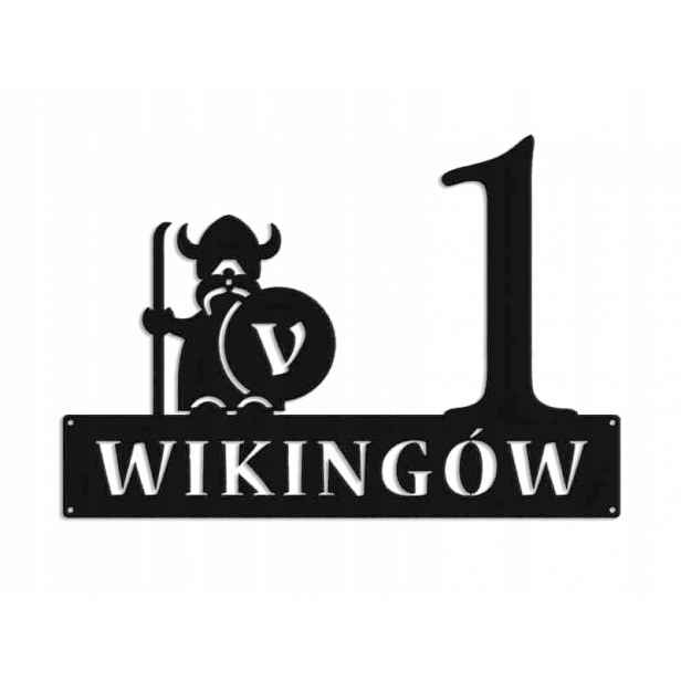 Číslo Na Dům 60 cm Tabule Adresa Ocel 2 mm ul. Wikingów