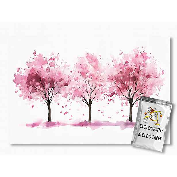 Fototapeta Flizelina Akvarel Grafika Příroda Růžové Dřevo 208x146 130g