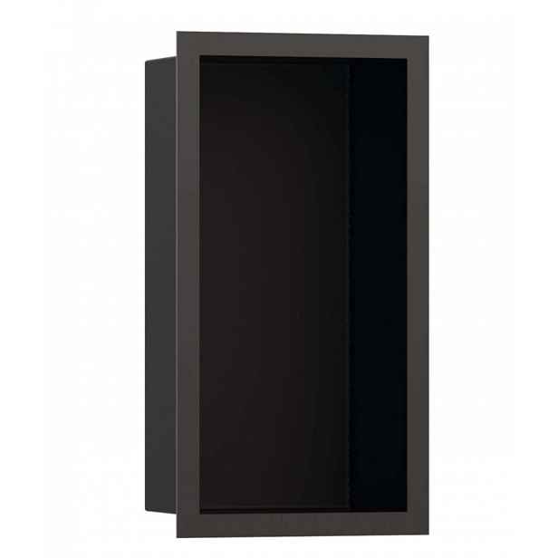 Hansgrohe XtraStoris Individual - Výklenek do stěny s designovým rámem, 30x15x10 cm, matná černá/kartáčovaný černý chrom 56095340