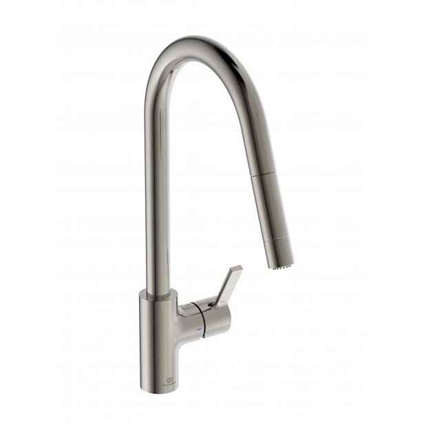 Ideal Standard Gusto - Dřezová baterie s výsuvnou sprškou, ocel BD416GN