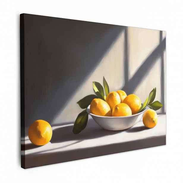 MuchoWow OBRAZ NA PLÁTNĚ Citrony - Zátiší - Žlutá 40x30 cm