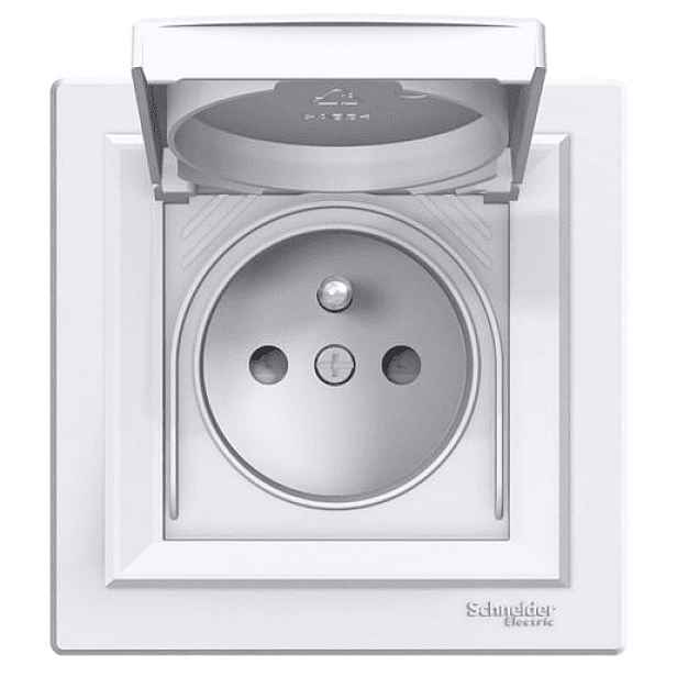 Schneider Electric Asfora zásuvka 2p+pe 250v 16a, clonky, ip44, bílá EPH2800621
