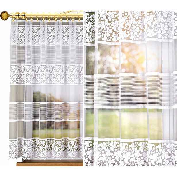 Střih 017563, vel 500x160cm, žakárová záclona , rovná (s lemem)