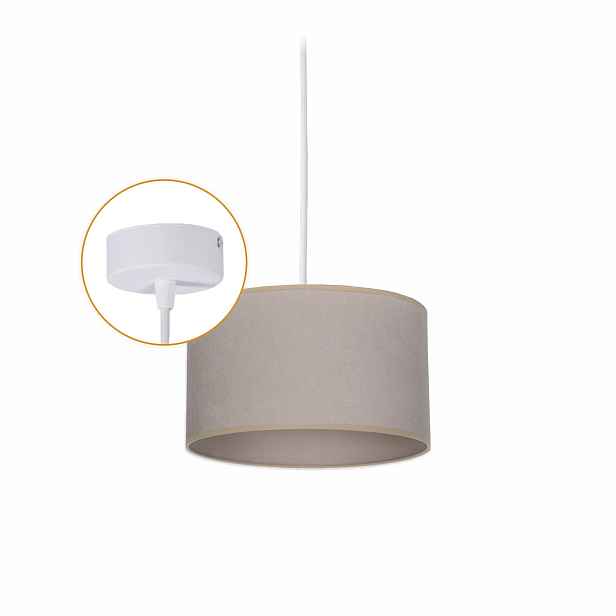 Stropní svítidlo s krytem Lustr Závěsná lampa 1 x E27 Béžové stínidlo 20 cm