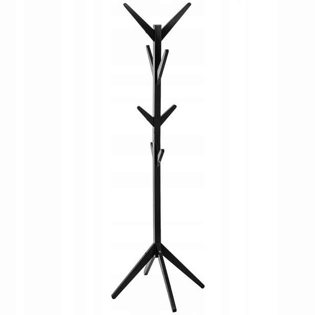 Věšák Na Oblečení Stojan Na Bundy Kabáty Černý Mdf 178X60,5 CM
