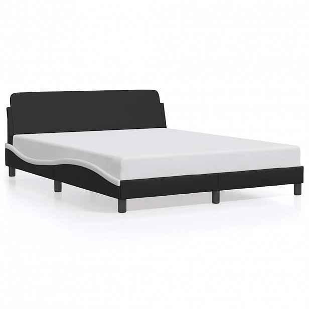 vidaXL Rám postele Dover černý a bílý 160 x 200 cm umělá kůže