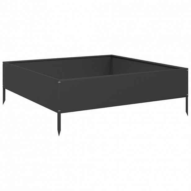 vidaXL Zahradní vyvýšený záhon černý 100 x 100 x 33,5 cm ocel