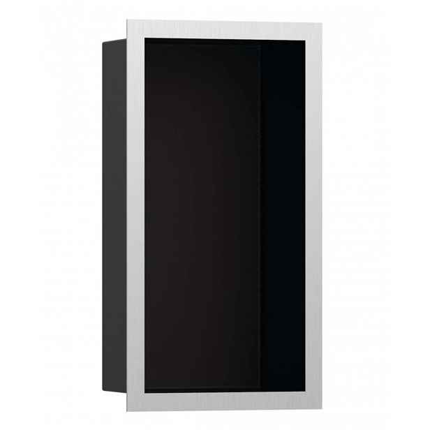 Hansgrohe XtraStoris Individual - Výklenek do stěny s designovým rámem, 30x15x10 cm, matná černá/kartáčovaná nerez 56095800