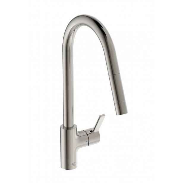Ideal Standard Gusto - Dřezová baterie s výsuvnou koncovkou, ocel BD414GN