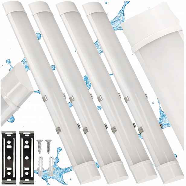 Led lampa do garáže IP44 60 cm 18W 1650lm Led dílenská lampa Sada 4 kusů