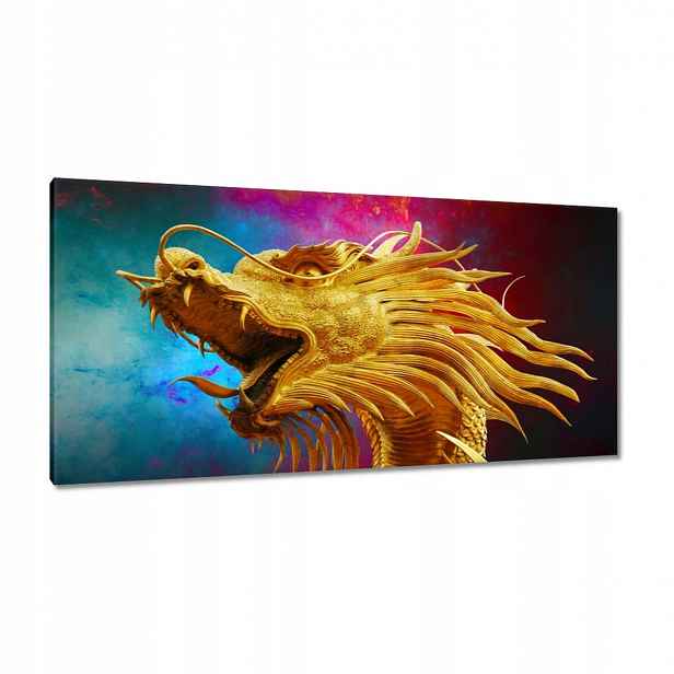 Obrazy 115x55 Zlatý čínský drak
