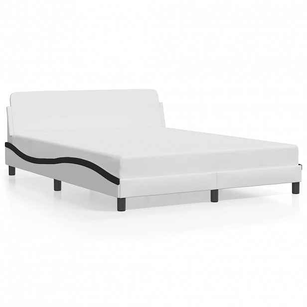 vidaXL Rám postele Dover bílý a černý 160 x 200 cm umělá kůže