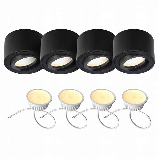 Edo 4x Stropní nástěnné svítidlo Zalda Led 4,8W 3000K 500lm Pohyblivé černé