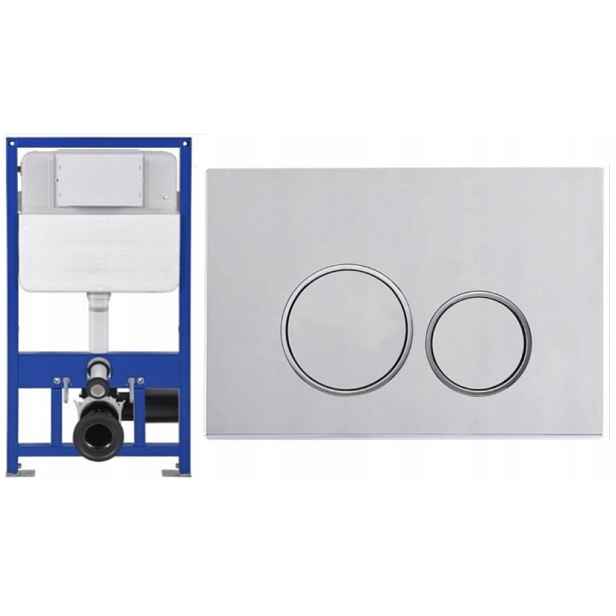Podstavec na Wc AquaTech Slim 8 cm hluboký tlačítko Dopio chrom mat podložka