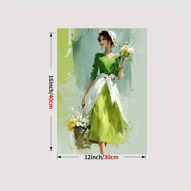 TEMU 2D plochá, 2D plochá, 1 ks Elegantní dekorativní s inkoustovým stylem pro dívky - Umělecká nástěnná do obývacího pokoje a ložnice, Umělecká