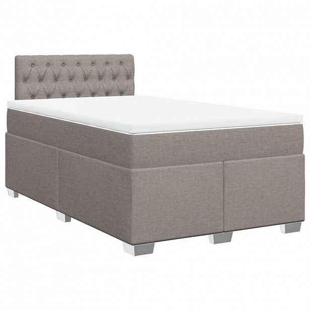 vidaXL Box spring postel s matrací taupe 120x190 cm textil