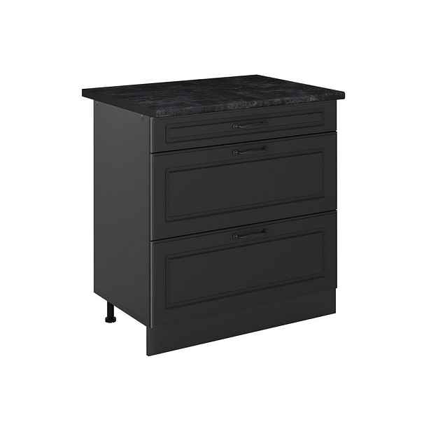 Vicco SPODNÍ SKŘÍŇKA KUCHYŇSKÉ LINKY R-Line, Antracitový venkovský dům/Antracit, 80 cm se 3 zásuvkami pracovná doska antracitová