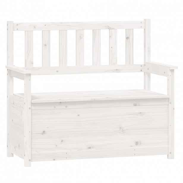 vidaXL Lavice bílá 112,5x51,5x96,5 cm masivní borovice