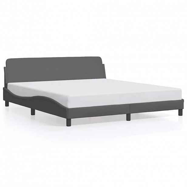 vidaXL Rám postele Dover tmavě šedý 180 x 200 cm textil