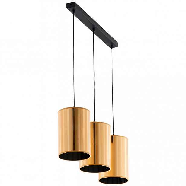 Závěsná lampa Cortina černé zlaté stínidlo 3xE27 Klasické Vnitřní IP20