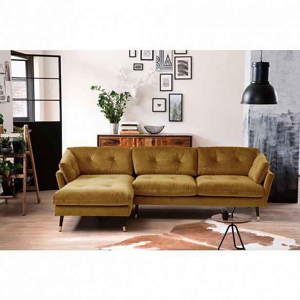 MID.YOU ROHOVÁ SEDAČKA, textil, hořčicově žlutá