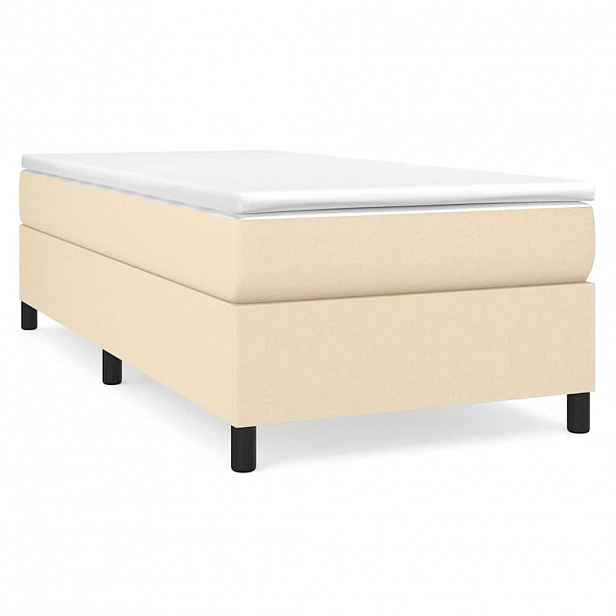 vidaXL Rám postele s boxspringem krémově 80x200 cm textil