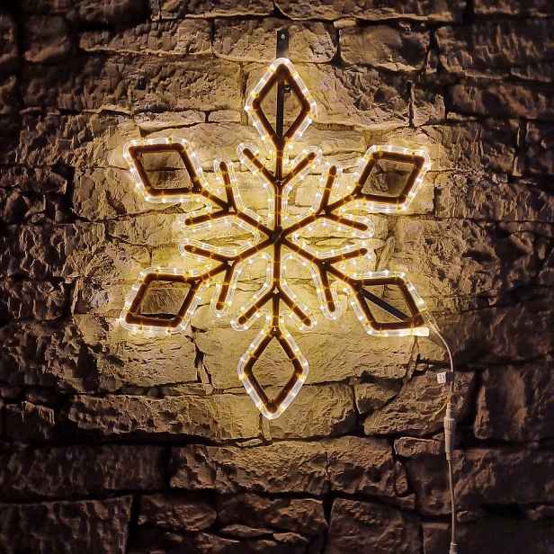 Easy Fix 2D LED světelná vločka IX, Ø 72 cm, teple bílá 3D tisk, sada na veřejné osvětlení, hliník