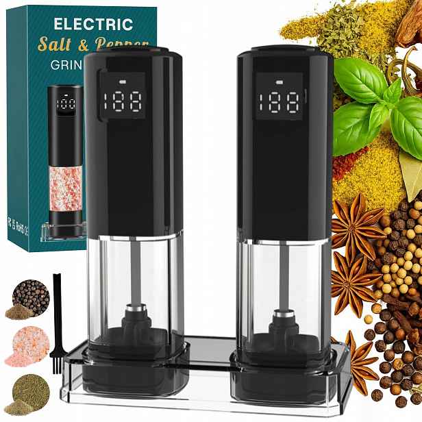 Elektrický Mlýnek Na Pepř A Sůl, Digitální Displej, Led Osvětlení