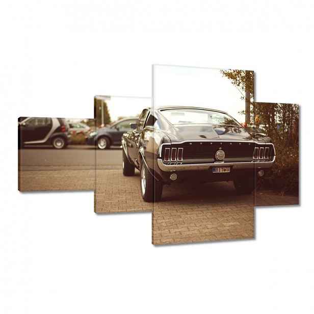 Obrazy 130x80 Ford Mustang Černobílý